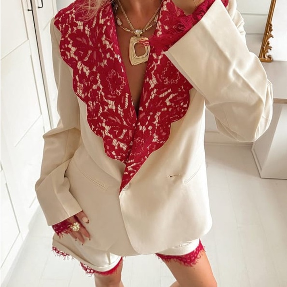 Na-kd Lace detail blazer